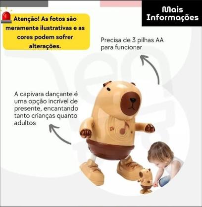 Imagem de Brinquedo Infantil Capivara Canta Dança Infantil Com Luz Colorida