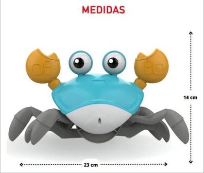 Imagem de Brinquedo Infantil Caranguejo Fujão De Sensor Interativo Musical Anda Para os Dois Lados a Pilhas