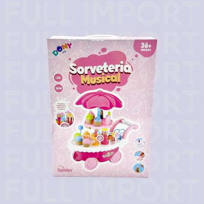 Imagem de Brinquedo Infantil Carrinho De Sorvete Picolé Luz e Música 41 peças