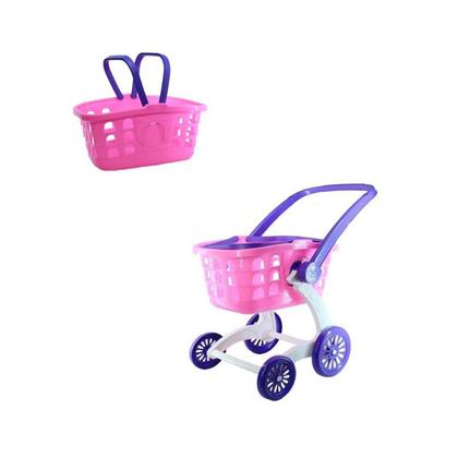 Imagem de Brinquedo infantil carrinho supermercado compras 2 em 1
