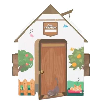 Imagem de Brinquedo Infantil Casa Encantada Papelão Decorada Presente Criança Menino Menina 3 4 anos Decoração