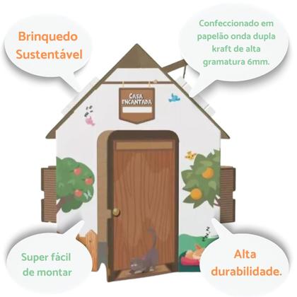 Imagem de Brinquedo Infantil Casa Encantada Papelão Decorada Presente Criança Menino Menina 3 4 anos Decoração