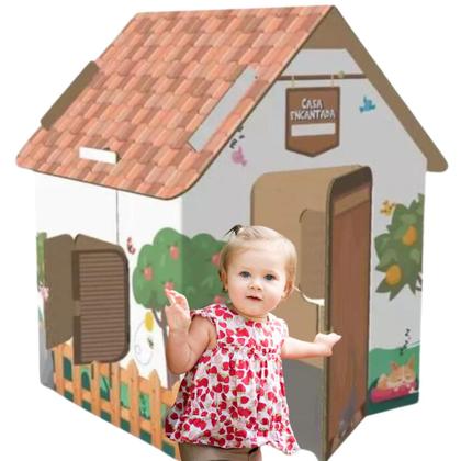 Imagem de Brinquedo Infantil Casa Encantada Papelão Decorada Presente Criança Menino Menina 3 4 anos Decoração