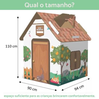 Imagem de Brinquedo Infantil Casa Encantada Papelão Decorada Presente Criança Menino Menina 3 4 anos Decoração