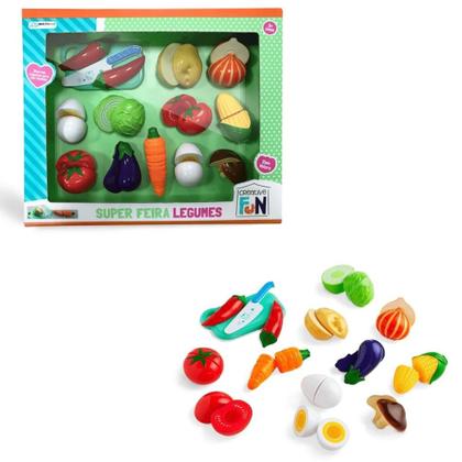 Imagem de Brinquedo Infantil Criança Creative Fun Super Feira Divertida 12 Legumes  Multikids - BR1110