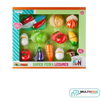 Imagem de Brinquedo Infantil Criança Creative Fun Super Feira Divertida 12 Legumes  Multikids - BR1110