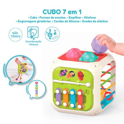 Imagem de Brinquedo Infantil Cubo 7 Em 1 Com Atividades - Polibrinq