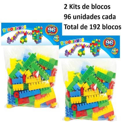 Imagem de Brinquedo Infantil Educativo Blocos de Montar 192 Pçs