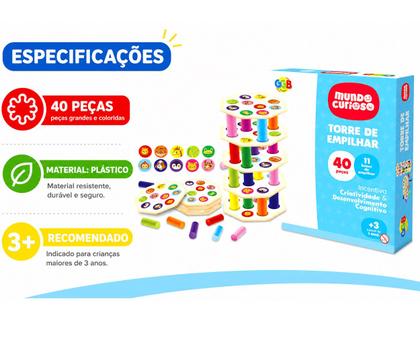 Imagem de Brinquedo Infantil Educativo Jogo Torre Divertida Animais