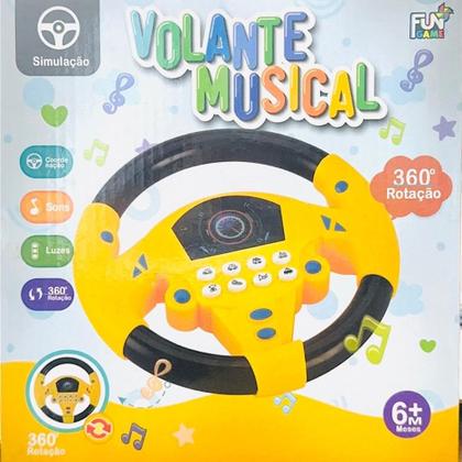 Imagem de Brinquedo Infantil Educativo Musical Volante Interativo Com Ventosas Sons e Luzes Envio Amarelo Imediato