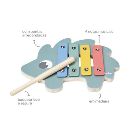 Imagem de Brinquedo Infantil Educativo Xilofone Cloudy 12 Meses Notas Musicais Coloridas Buba