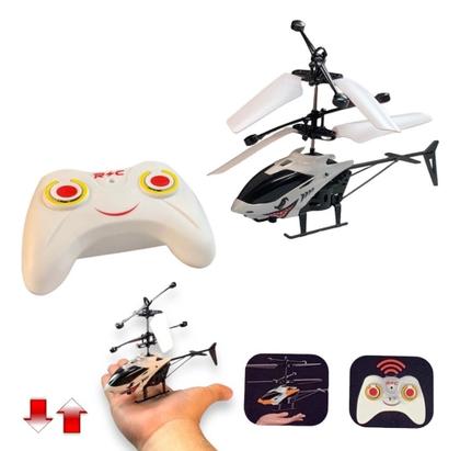 Imagem de Brinquedo Infantil Helicóptero Voador Recarregável Com Controle Remoto e Sensor