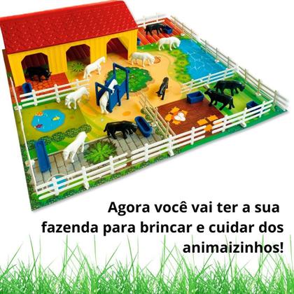 Imagem de Brinquedo Infantil Jogo Tabuleiro de Montar Minha Fazenda Educativo 41 Peças 3 anos +