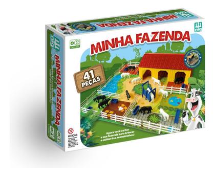 Imagem de Brinquedo Infantil Jogo Tabuleiro de Montar Minha Fazenda Educativo 41 Peças 3 anos +