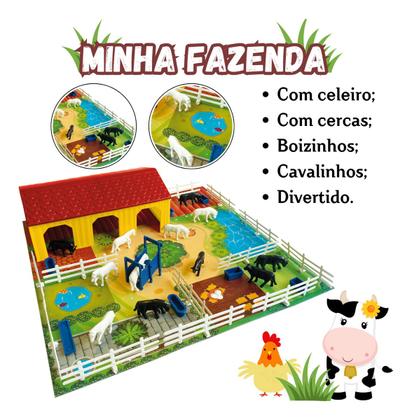 Imagem de Brinquedo Infantil Jogo Tabuleiro de Montar Minha Fazenda Educativo 41 Peças 3 anos +