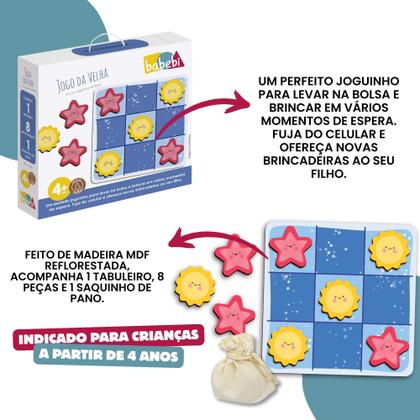 Imagem de Brinquedo Infantil Joguinhos de Bolsa Jogo da Velha Babebi - 7009