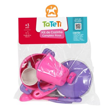 Imagem de Brinquedo Infantil Kit De Cozinha Completo Rosa Tateti 0333