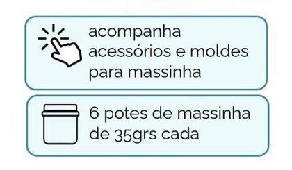 Imagem de Brinquedo Infantil Kit Massinha de Modelar Unicórnio Encantado Com 6 Potes e Acessórios