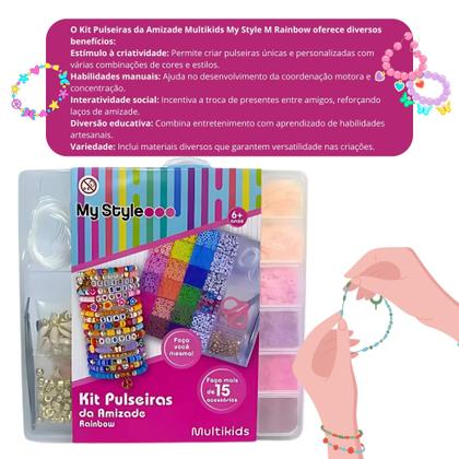 Imagem de Brinquedo Infantil Kit Pulseiras da Amizade My Style M Rainbow Multikids - BR2314