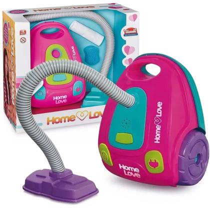 Imagem de Brinquedo Infantil Limpeza  Aspirador De Pó Com Som, Luz e Acessórios Casinha Faz De Conta Menina