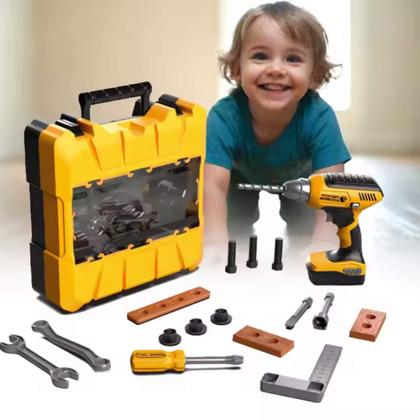 Imagem de Brinquedo Infantil Maleta de Ferramentas com Parafusadeira 28 Peças Xalingo - 55025