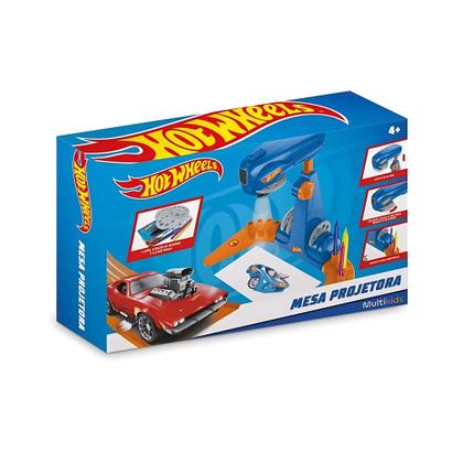 Imagem de Brinquedo Infantil Mesa Projetora com Canetinhas e 32 Desenhos Hot Wheels Multikids - BR2087