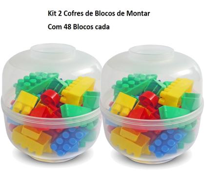 Imagem de Brinquedo Infantil Monta Monta Educativo Cofre 96 Peças