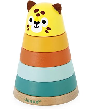 Imagem de Brinquedo Infantil Onça de Empilhar com 7 Peças em Madeira - Janod