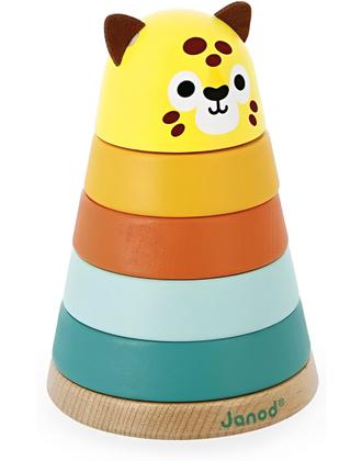 Imagem de Brinquedo Infantil Onça de Empilhar com 7 Peças em Madeira - Janod