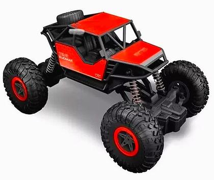 Imagem de Brinquedo Infantil Para Asfalto Terra Grama Carrinho de Controle Remoto Com Suspensão Off-Road Big Foot Vermelho Metálic