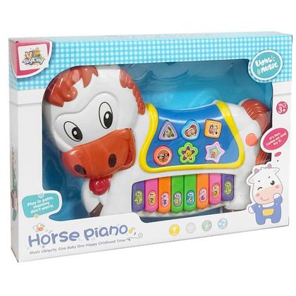 Imagem de Brinquedo Infantil Piano Musical Cavalinho Baby Som Bichos