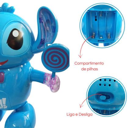 Imagem de Brinquedo infantil Robô Dançarino com Luz e Som divertido Stitch
