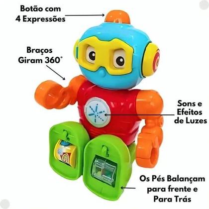Imagem de Brinquedo Infantil Robozinho eletrônico com Luz e sons FBB851 Fenix