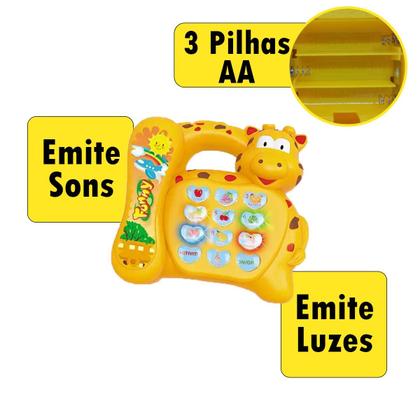Imagem de Brinquedo Infantil Telefone Musical Sons Luzes Criança Bebe