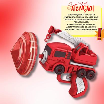 Imagem de Brinquedo Infantil Truck Giro Pião Bombeiro com 6 Peças Braskit - 2002
