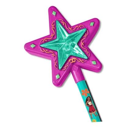 Imagem de Brinquedo Infantil Vara Varinha Mágica Moana 2 Com Luz E Som Verde com Rosa