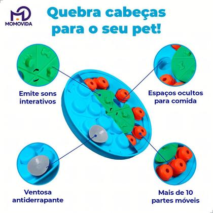 Imagem de Brinquedo Inteligente Quebra-Cabeça para Cachorros Animais Domésticos Estimula a Alimentação Lenta Momovida DT-2