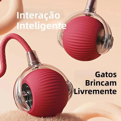 Imagem de Brinquedo Interativo Automático Para Gatos Com Bola Recarregável, Rato Elétrico Rolante Com Cauda