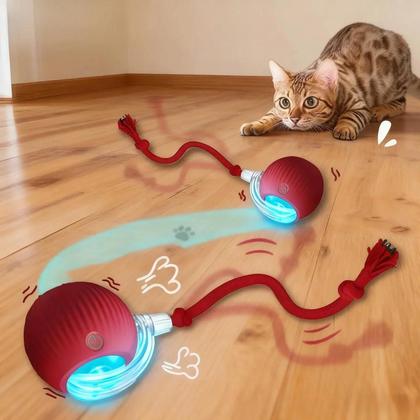 Imagem de Brinquedo Interativo Automático Para Gatos Com Bola Recarregável, Rato Elétrico Rolante Com Cauda