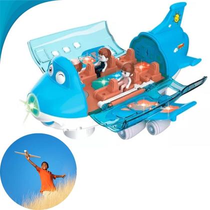 Imagem de Brinquedo Interativo Avião Azul Masculino Educativo Infantil Entrega Imediata Resistente Presente Dia Das Crianças