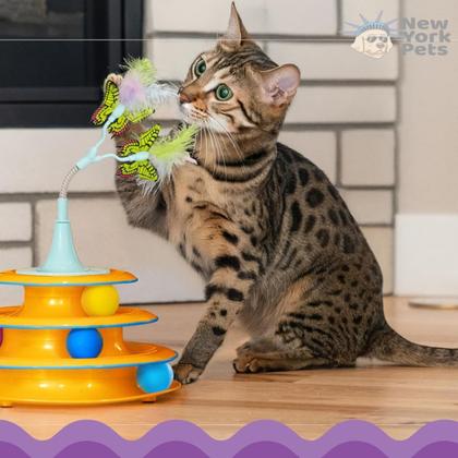 Imagem de Brinquedo Interativo Catstages 2 em 1 Flutter Toy Molas Saltitante Com Penas e Borboletas Para Gato