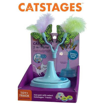 Imagem de Brinquedo Interativo Catstages 2 em 1 Flutter Toy Molas Saltitante Com Penas e Borboletas Para Gato