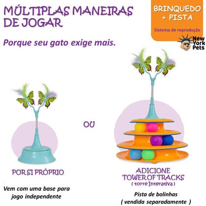 Imagem de Brinquedo Interativo Catstages 2 em 1 Flutter Toy Molas Saltitante Com Penas e Borboletas Para Gato
