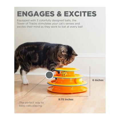 Imagem de Brinquedo Interativo Catstages Tower of Tracks 3 Níveis Com Bolas Giratórias Para Gato