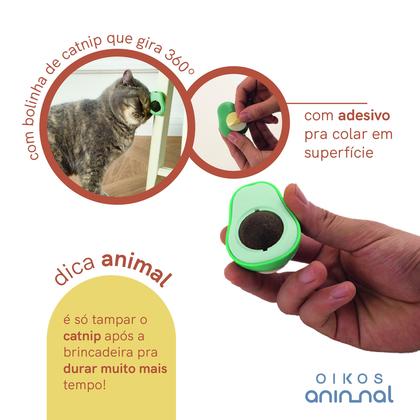 Imagem de Brinquedo interativo com catnip em formato de abacate para gatos pet - Oikos Animal