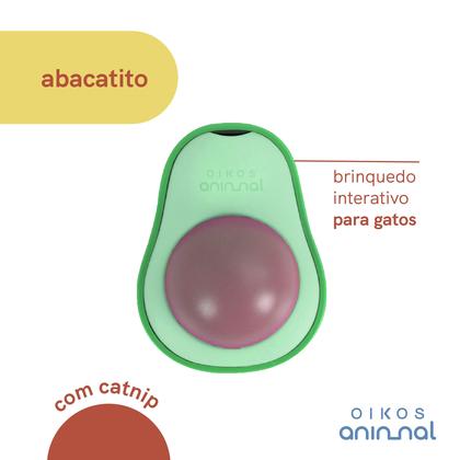 Imagem de Brinquedo interativo com catnip em formato de abacate para gatos pet - Oikos Animal