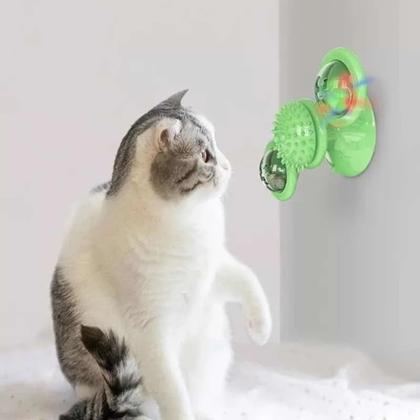 Brinquedo Interativo Giratório P/ Gato Bolinha Catnip Pisca - LAMIZA Imagem de Brinquedo Interativo Giratório P/ Gato Bolinha Catnip Pisca