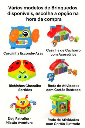 Imagem de Brinquedo Interativo Infantil Diversos Modelos Corujinha Joaninha Casinha Chocalho Cachorro