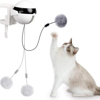 Imagem de Brinquedo Interativo para Gatos Bola de Elevação Automática em ABS e Pelúcia Resistente a Rasgos 1