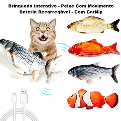 Imagem de Brinquedo Interativo Para Gatos Peixe Elétrico Floppy Toy